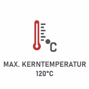 Max. Kerntemperatur 120°C