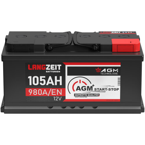 Langzeit AGM+ Autobatterie 105Ah 12V VRLA, 149,90 €