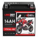 Langzeit Gel Motorradbatterie YTX14L-BS 14Ah 12V 65958-04A