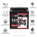 Langzeit Gel Motorradbatterie YB5L-B 5Ah 12V
