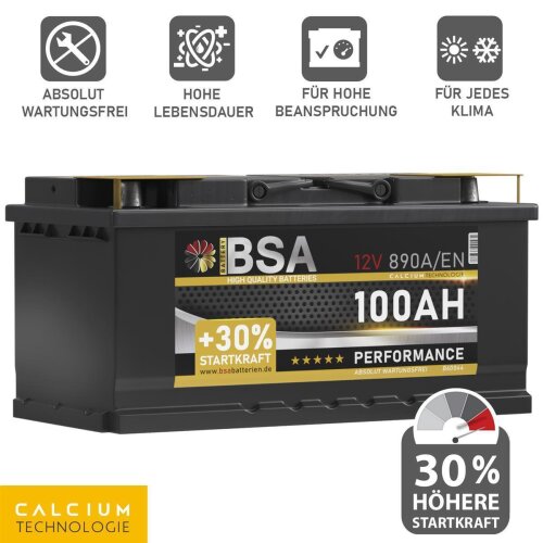 BSA Performance Autobatterie 100Ah 12V, 77,90 €
