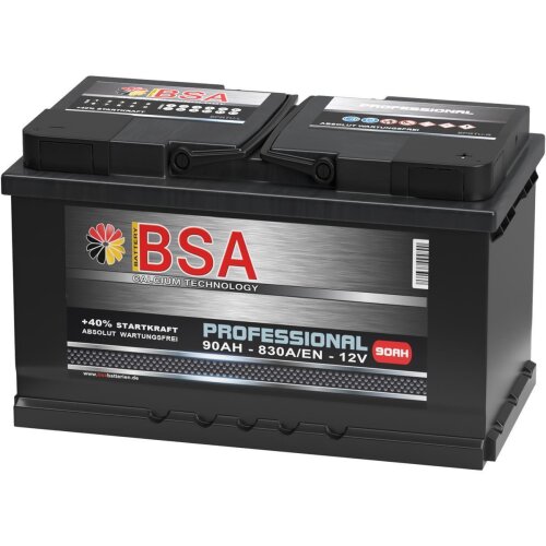 BSA Professional Autobatterie 90Ah / 12V / 830A/EN