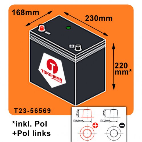 Tokohama Asia Autobatterie PPL 65Ah 12V, 63,85 €