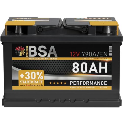 BSA Performance Autobatterie  80Ah / 12V