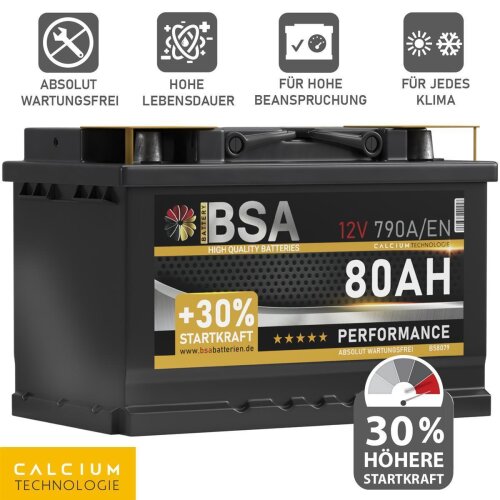 BSA Performance Autobatterie 80Ah 12V, 63,49 €