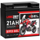 LANGZEIT Gel Motorrad Batterie 51913 - 21AH 12V