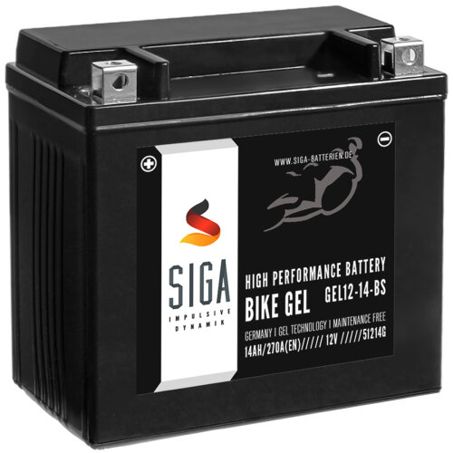 SIGA Bike Gel Motorrad Batterie YTX14-BS - 14Ah 12V