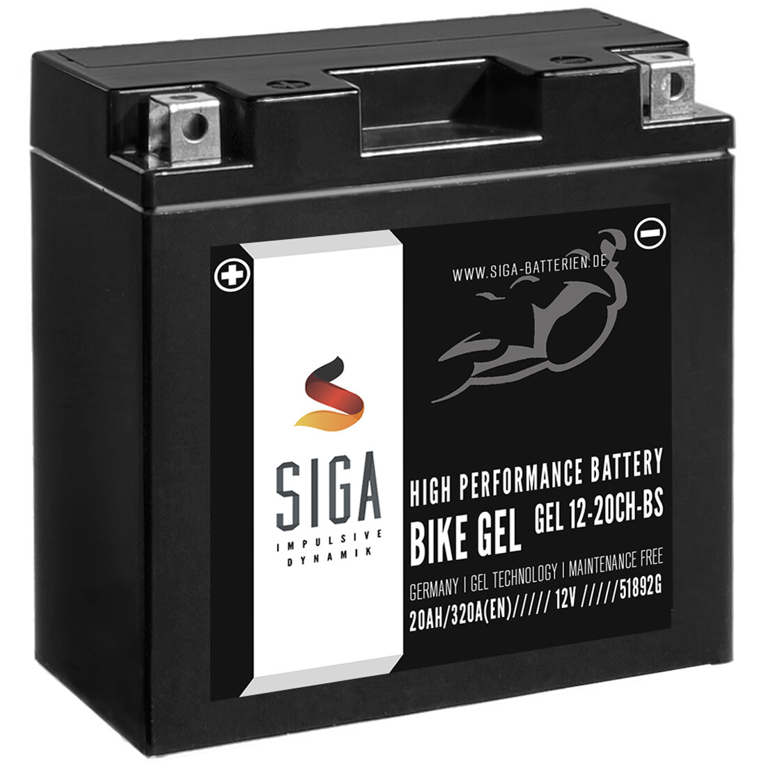 SIGA Bike Gel Motorrad Batterie YTX20CH-BS 20Ah 12V, 58,69 €
