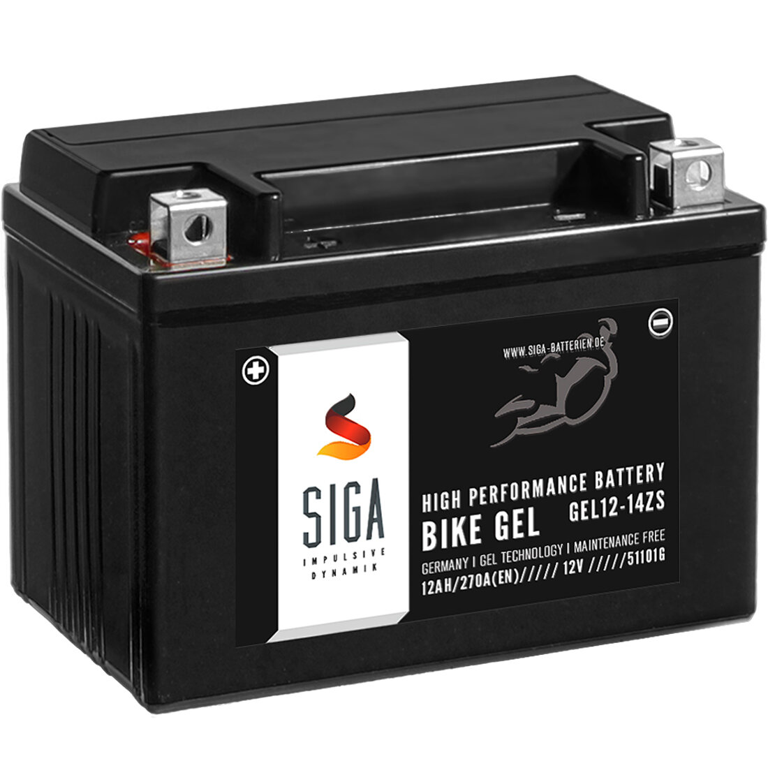 SIGA Bike Gel Motorrad Batterie YTX12-BS 12Ah 12V, 35,90 €