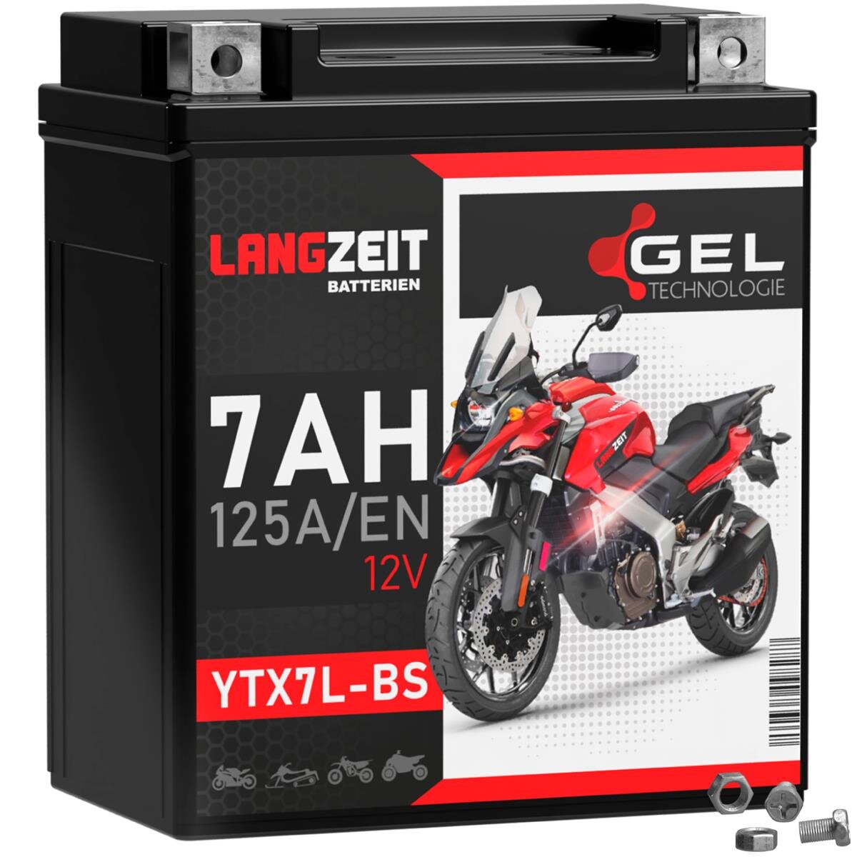 Langzeit Gel Motorradbatterie YTX7L-BS 7Ah 12V, 25,90 €