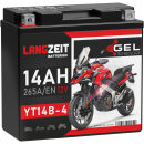 LANGZEIT Gel Motorrad Batterie YT14B-4 14AH 12V