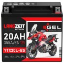 LANGZEIT Gel Motorrad Batterie YTX20L-BS - 20AH 12V