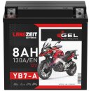 LANGZEIT Gel Motorrad Batterie YB7-A - 8AH 12V