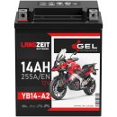 Langzeit GEL Motorradbatterie YB14-A2 - 14Ah 12V