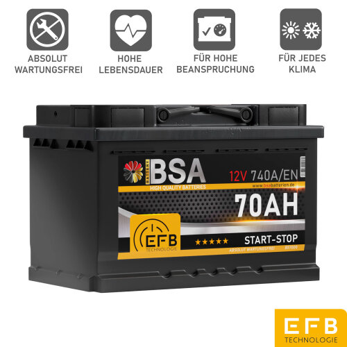 BSA EFB Autobatterie 70Ah 12V, 86,90 €