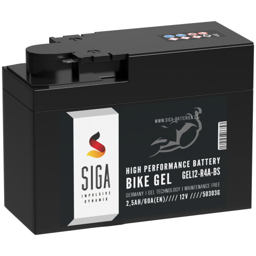 SIGA Bike Gel Motorrad Batterie 12V / 2,5AH / 60A/EN