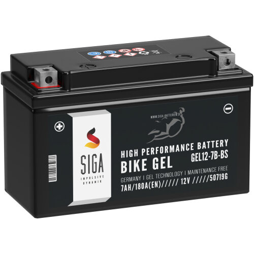 SIGA Bike Gel Motorrad Batterie 12V / 7AH / 180A/EN