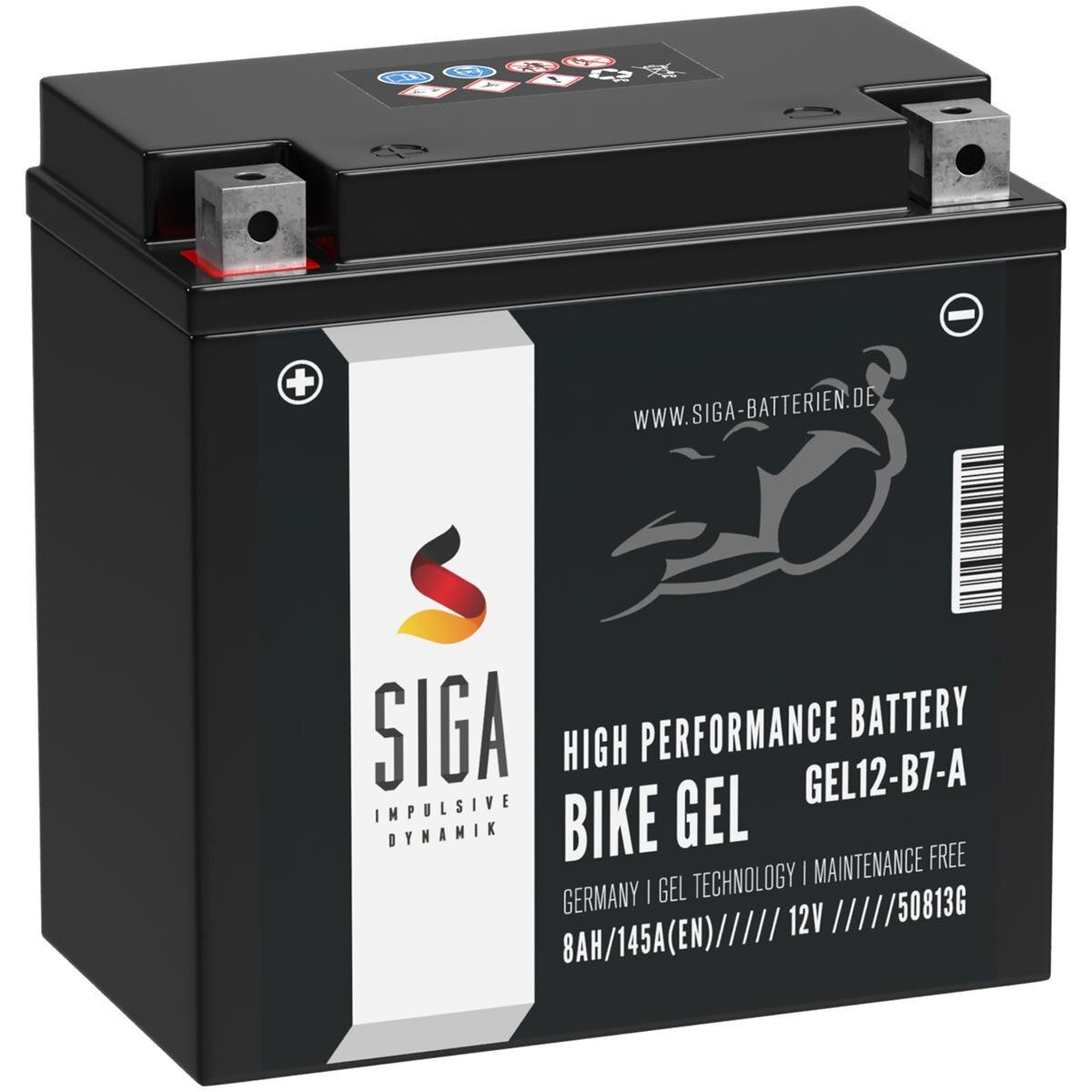 SIGA Bike Gel Motorrad Batterie 12V / 8AH / 145A/EN, 35,99 €