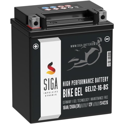 SIGA Bike Gel Motorrad Batterie 12V  16AH  260AEN