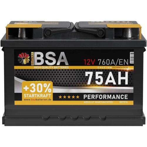 BSA Performance Autobatterie 75Ah / 12V