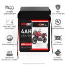 LANGZEIT Gel Motorrad Batterie 12V / 4AH / 45A/EN