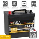 BSA Asia Autobatterie PPL 67Ah 12V
