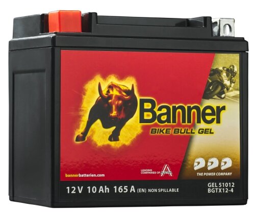 Banner Bike Bull GEL BGTX12-4 51012 Motorradbatterie 10Ah 12V YTX12-BS