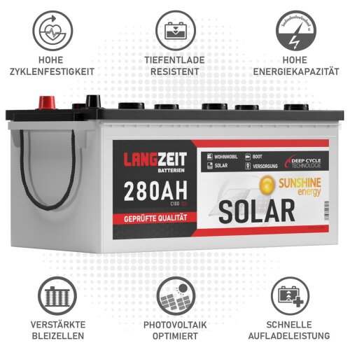 Langzeit Solarbatterie 280Ah 12V, 254,54 €