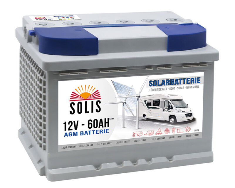 SOLIS Solarbatterie 12V 150Ah AGM Batterie Versorgungsbatterie Wohnmobil  Verbraucher Boot Wohnwagen Camping Batterie zyklenfest (150AH 12V) :  : Auto & Motorrad