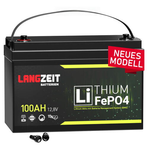 Langzeit LiFePO4 100Ah 12V Lithium Batterie